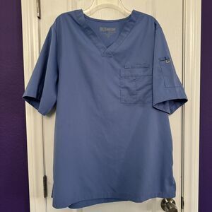 Grey’s Anatomy 3 Pocket Scrub Top Ciel Blue 0103 Men’s Size Large